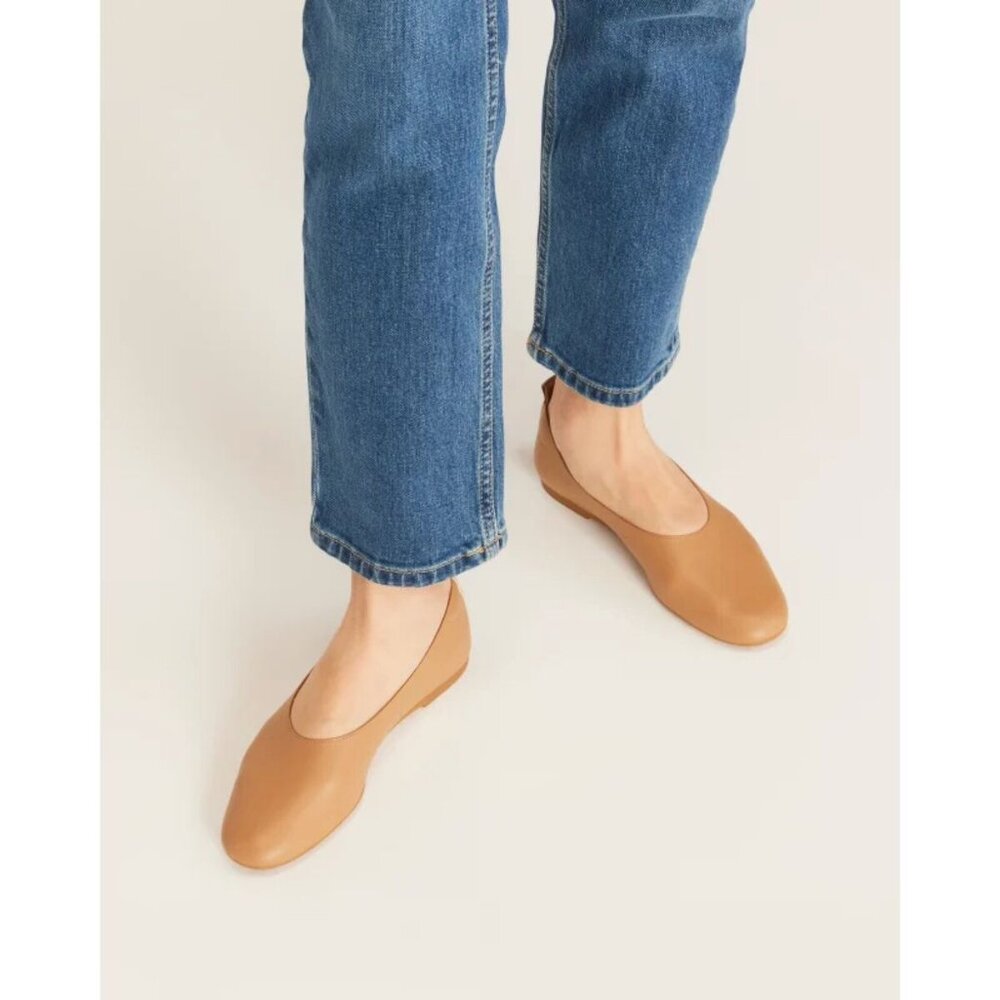 Everlane Women's Tan Leather Ballet Flats